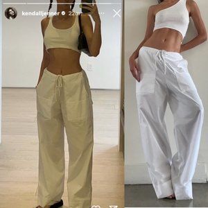 NWTO Kendall Jenner Local European Cargo Pocket Pants in White - S/M